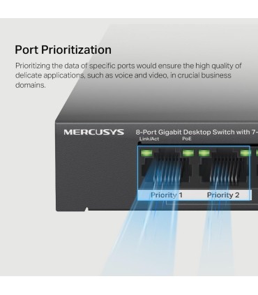 MERCUSYS Switch  MS108GP PoE+ ports 7 MS108GP