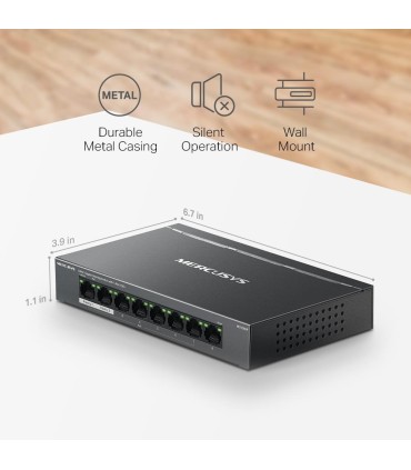 MERCUSYS Switch  MS108GP PoE+ ports 7 MS108GP