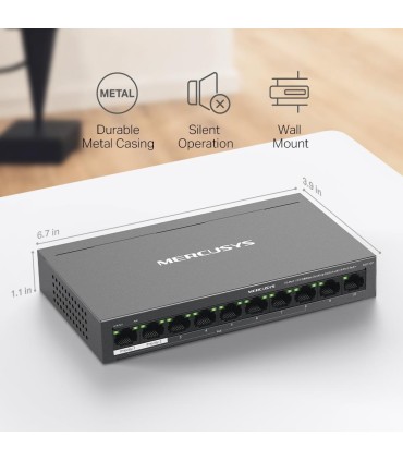 MERCUSYS Switch  Desktop/pedestal 10x10Base-T / 100Base-TX PoE+ ports 8 MS110P