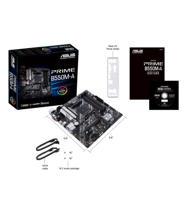 ASUS Mainboard  AMD B550 SAM4 MicroATX Memory DDR4 Memory slots 4 2xPCI-Express 3.0 1x 1xPCI-Express 4.0 16x 2xM.2 1x15pin D-sub