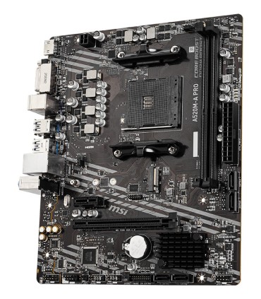 MSI Mainboard  AMD A520 SAM4 MicroATX 1xPCI-Express 3.0 1x 1xPCI-Express 3.0 16x 1xM.2 Memory DDR4 Memory slots 2 1xDVI 1xHDMI 2
