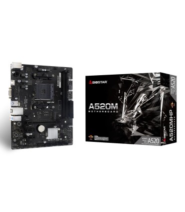 BIOSTAR Mainboard  AMD A520 SAM4 Micro-ATX Memory DDR4 Memory slots 2 2xPCI-Express 3.0 1x 1xPCI-Express 3.0 16x 1xM.2 1x15pin D