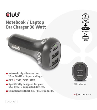 CLUB3D NB CHARGER CAR/36W CAC-1921 