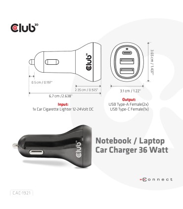 CLUB3D NB CHARGER CAR/36W CAC-1921 