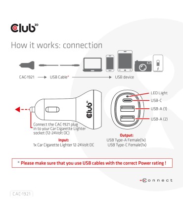 CLUB3D NB CHARGER CAR/36W CAC-1921 