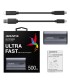 ADATA External SSD  SE880 500GB USB-C Write speed 2000 MBytes/sec Read speed 2000 MBytes/sec AELI-SE880-500GCGY