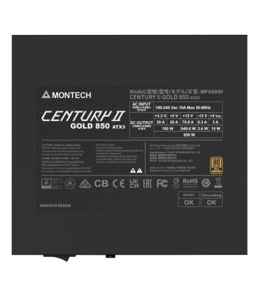 MONTECH Power Supply  CENTURY II ATX 850 W CENTURYII850