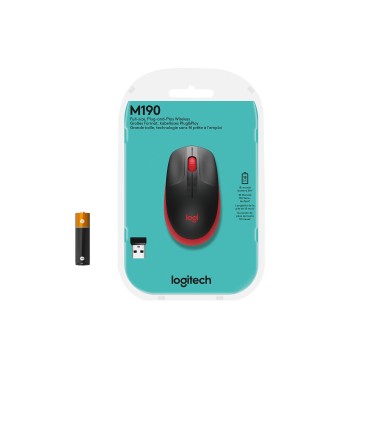 LOGITECH MOUSE USB OPTICAL WRL M190/RED 910-005908 