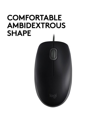 LOGITECH MOUSE USB OPTICAL B110 SILENT/BLACK 910-005508 