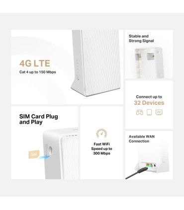 MERCUSYS Wireless Router  Router LAN \ WAN ports 1 4G MB110-4G