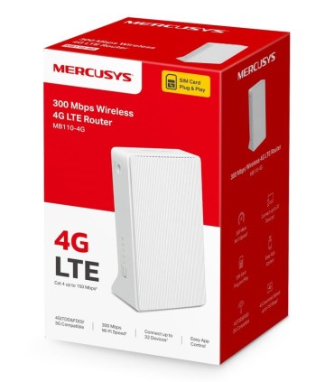 MERCUSYS Wireless Router  Router LAN \ WAN ports 1 4G MB110-4G