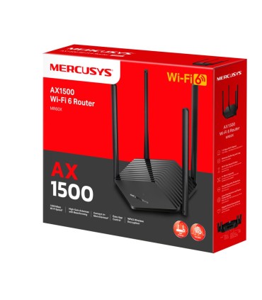 MERCUSYS Wireless Router  1500 Mbps Wi-Fi 6 IEEE 802.11a/b/g IEEE 802.11n IEEE 802.11ac IEEE 802.11ax 3x10/100/1000M LAN \ WAN p