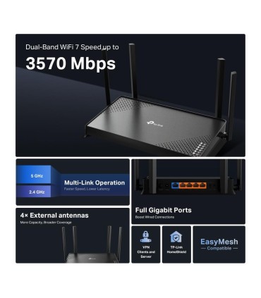 TP-LINK Wireless Router  3600 Mbps Number of antennas 4 ARCHERBE220