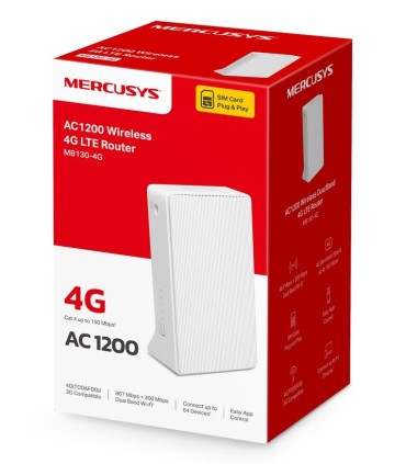 MERCUSYS Wireless Router  Router LAN \ WAN ports 1 4G MB130-4G