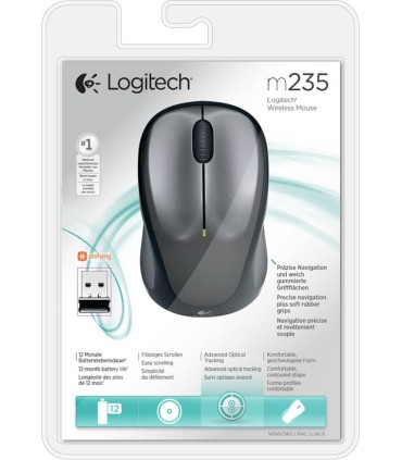 LOGITECH MOUSE USB OPTICAL WRL M235/GREY 910-002201 