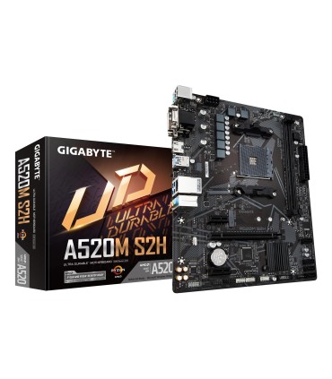 GIGABYTE Mainboard  AMD A520 SAM4 Micro-ATX Memory DDR4 Memory slots 2 2xPCI-Express 3.0 1x 1xPCI-Express 3.0 16x 1xM.2 1x15pin 