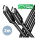 AXAGON CABLE USB-C TO USB-C 2M 240W/BRAID BLK BUCM2-CM20AB 