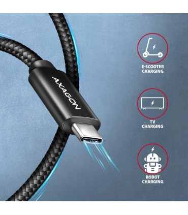 AXAGON CABLE USB-C TO USB-C 2M 240W/BRAID BLK BUCM2-CM20AB 