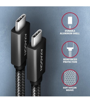 AXAGON CABLE USB-C TO USB-C 1M 100W/BLACK BUCM32-CM10AB 