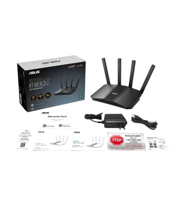 ASUS Wireless Router  Wireless Router 6500 Mbps Mesh LAN \ WAN ports 1 Number of antennas 4 RT-BE82U