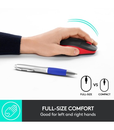 LOGITECH MOUSE USB OPTICAL WRL M190/RED 910-005908 